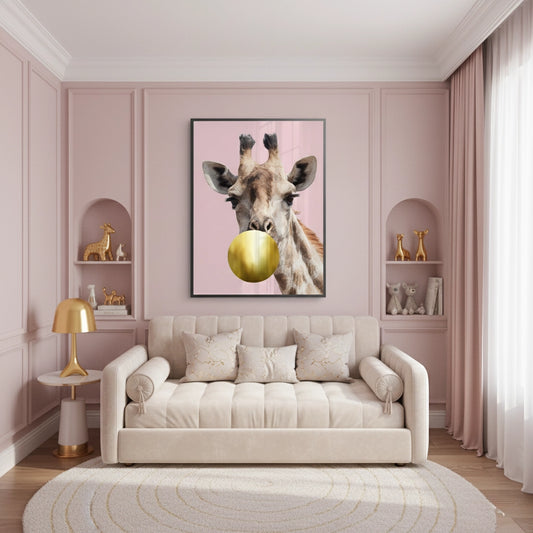 Giraffe Bubble Gum - Fine Art