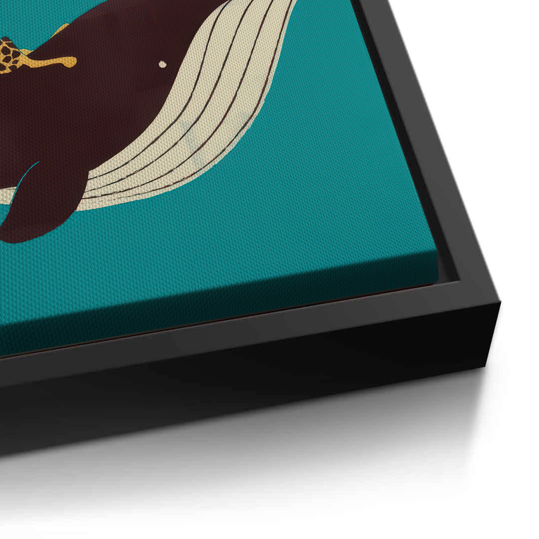 2Giraffe Riding Whale - Canvas