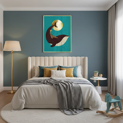 Giraffe Riding Whale - Fine Art