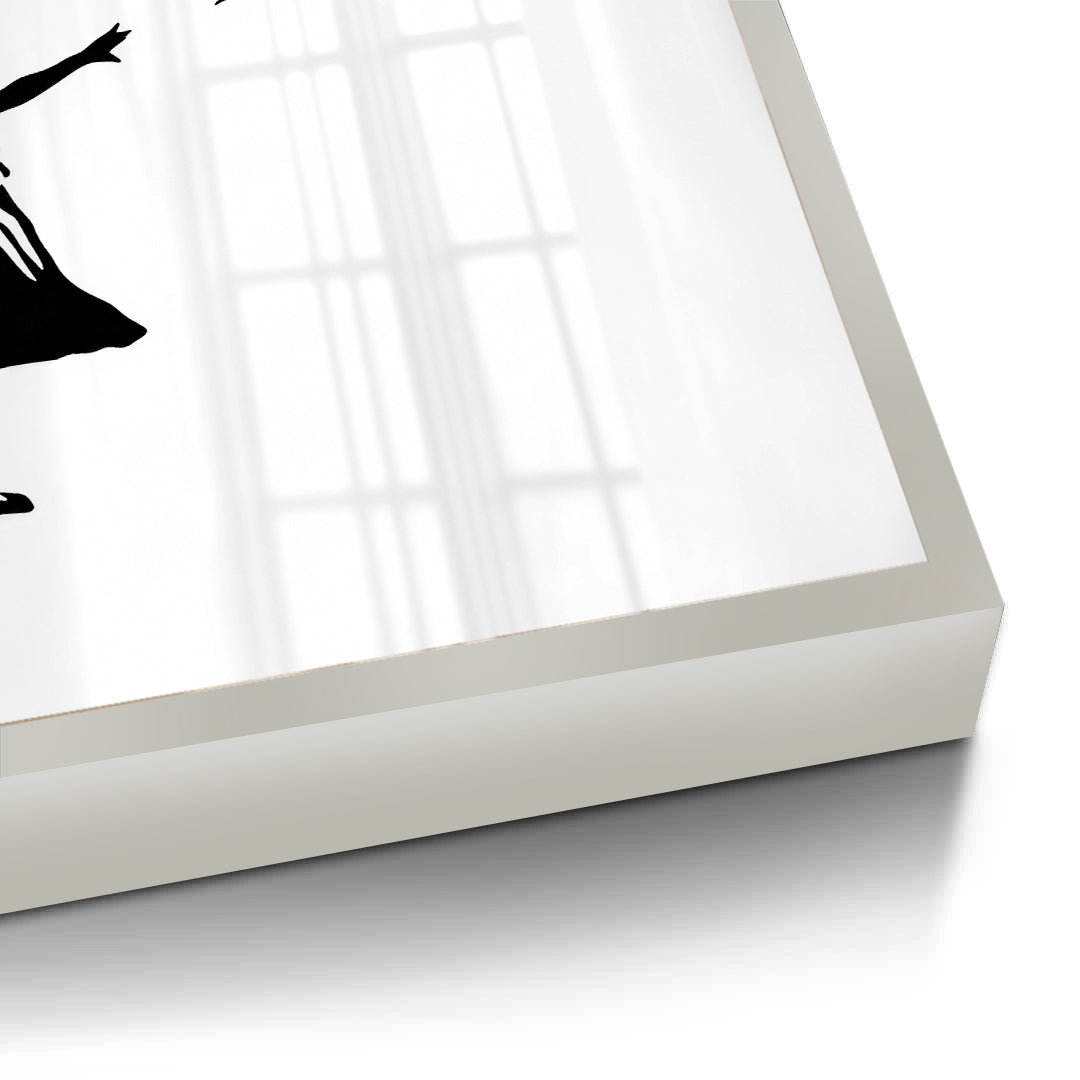 2Girl Reaching for Peace Heart Balloon - Fine Art