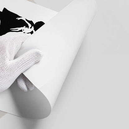 Girl Reaching for Peace Heart Balloon - Poster