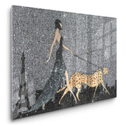 Glittery Paris Walk - Acrylic - Jasmineart.ae