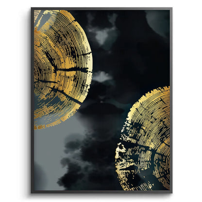 Gold Birds and Tree Ring Set of 2 - Fine Art