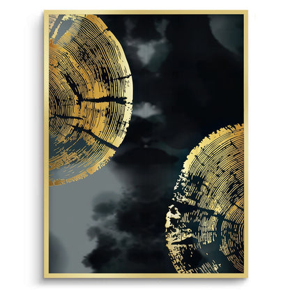 Gold Birds and Tree Ring Set of 2 - Fine Art