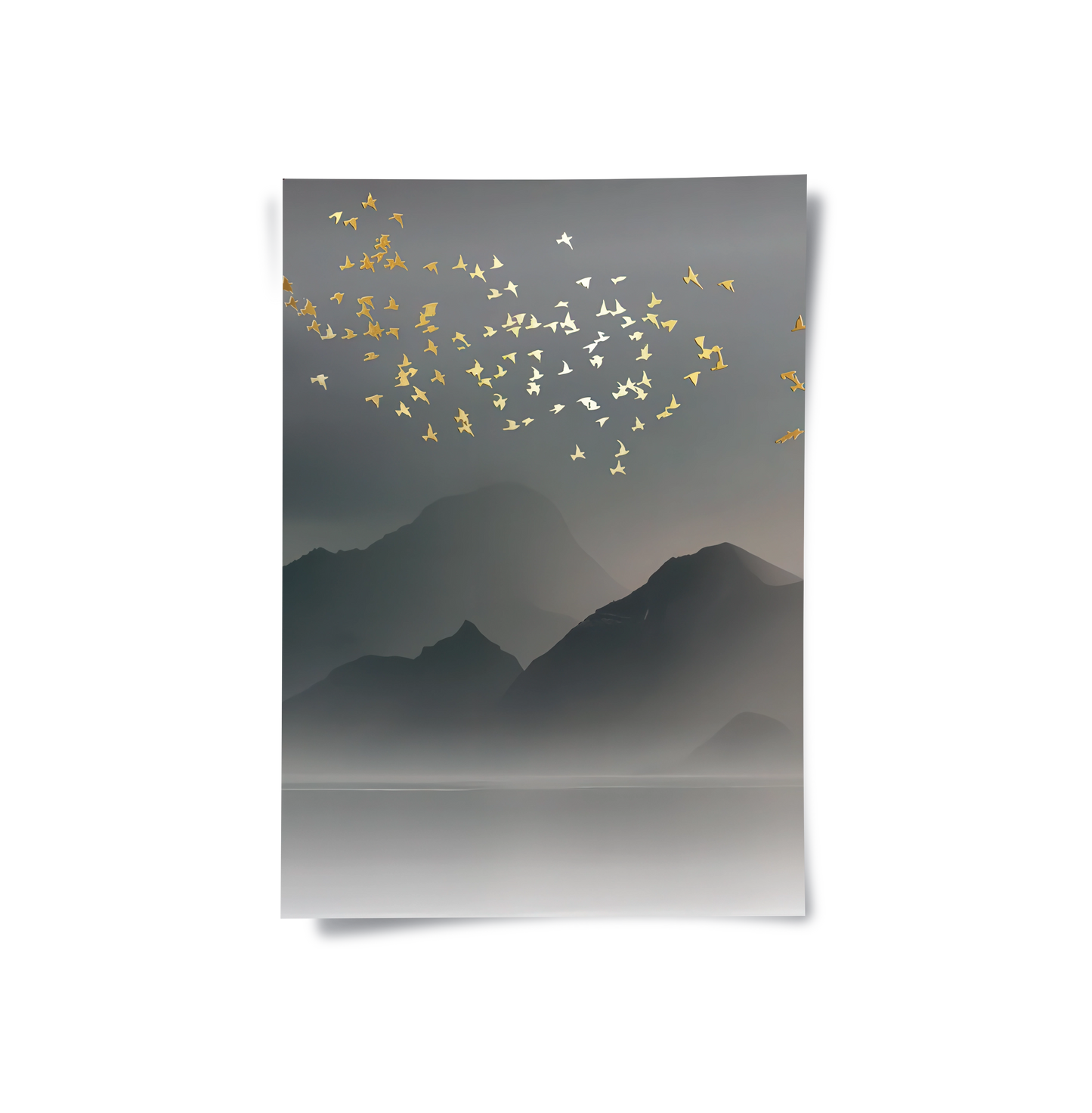 2Gold Birds and Tree Ring Set of 2 - Poster