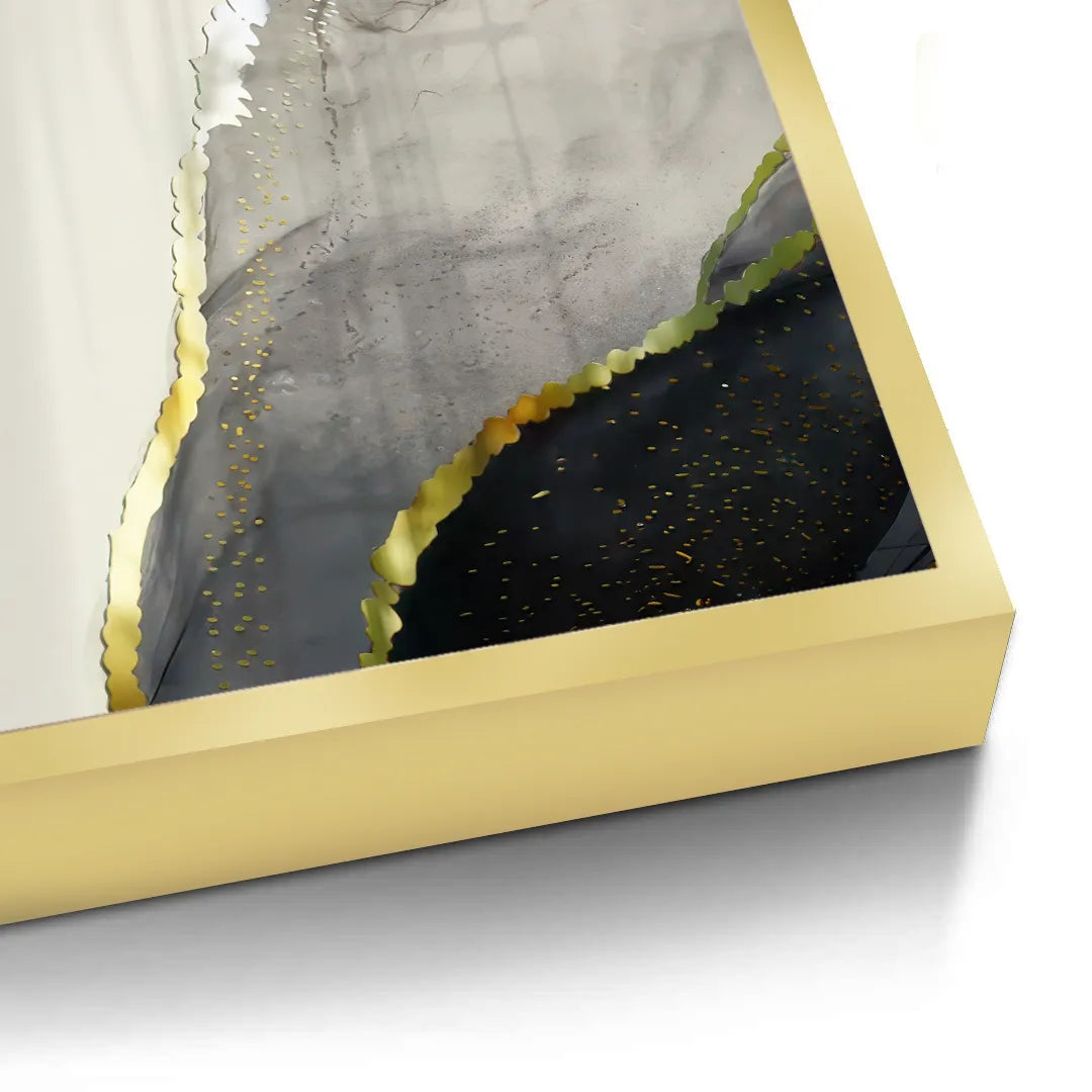 Golden Geode Set of 3 - Fine Art - Jasmineart.ae