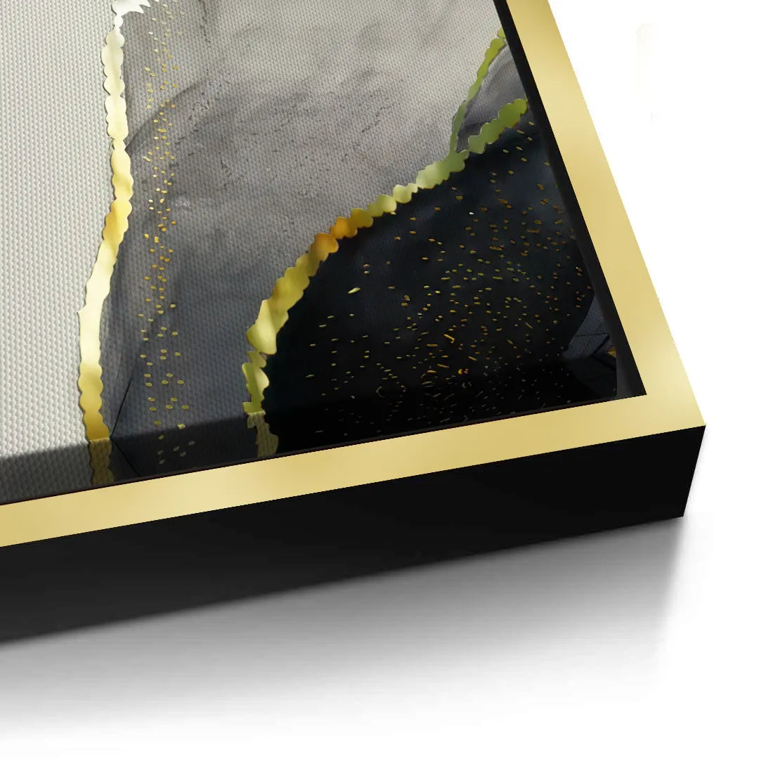 Golden Geode Set of 3 - Canvas - Jasmineart.ae