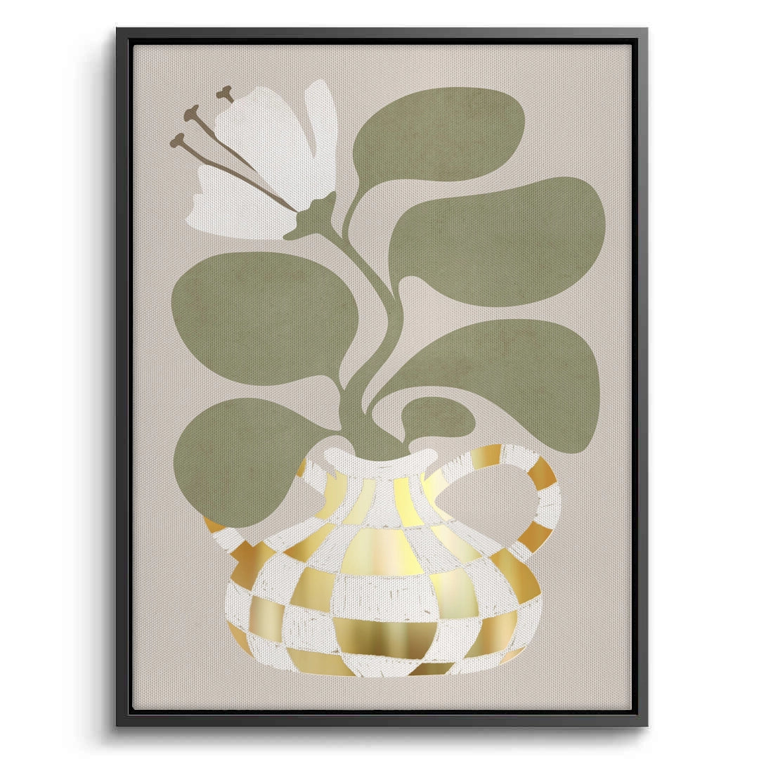 2Gold Checkerboard Vase - Canvas