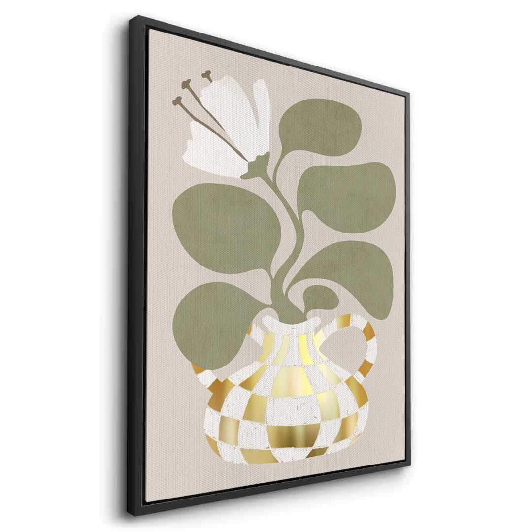 2Gold Checkerboard Vase - Canvas