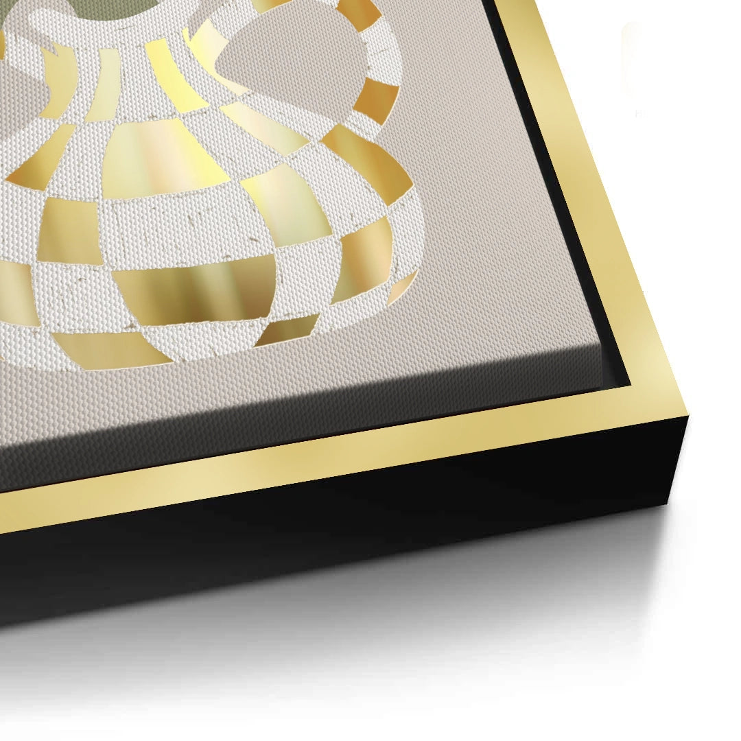 2Gold Checkerboard Vase - Canvas