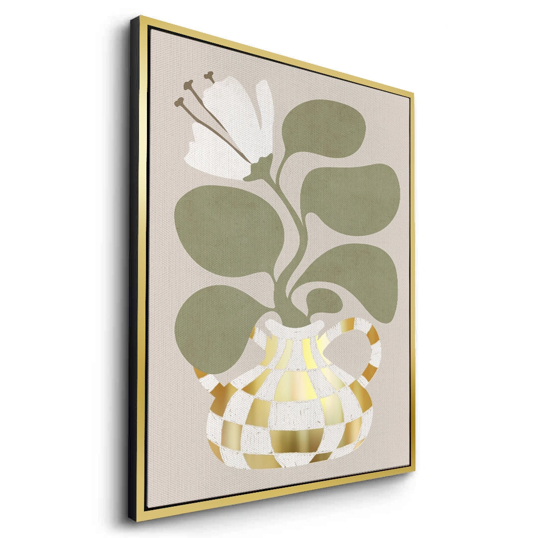2Gold Checkerboard Vase - Canvas