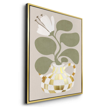 Gold Checkerboard Vase - Canvas