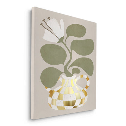 Gold Checkerboard Vase - Canvas