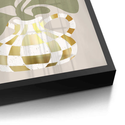 Gold Checkerboard Vase - Fine Art