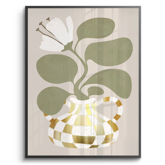 Gold Checkerboard Vase - Fine Art