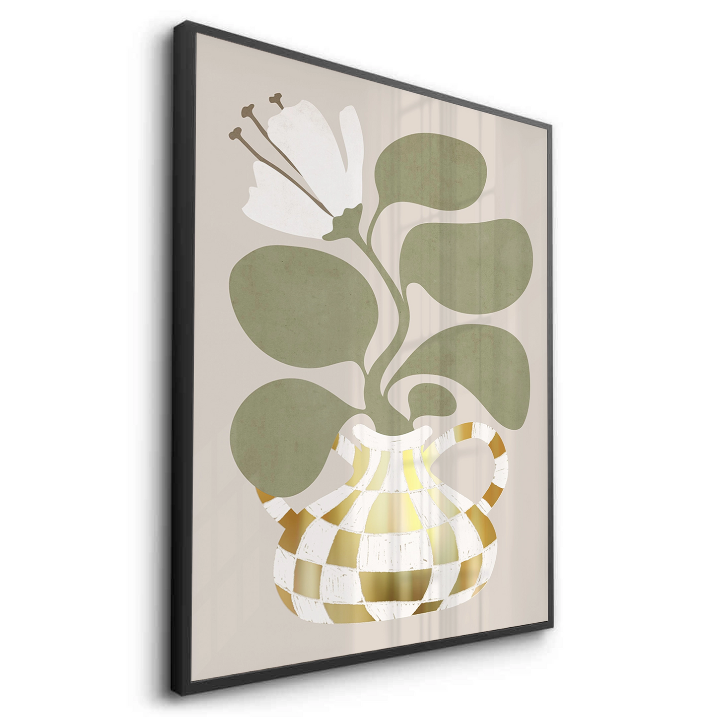 2Gold Checkerboard Vase - Fine Art