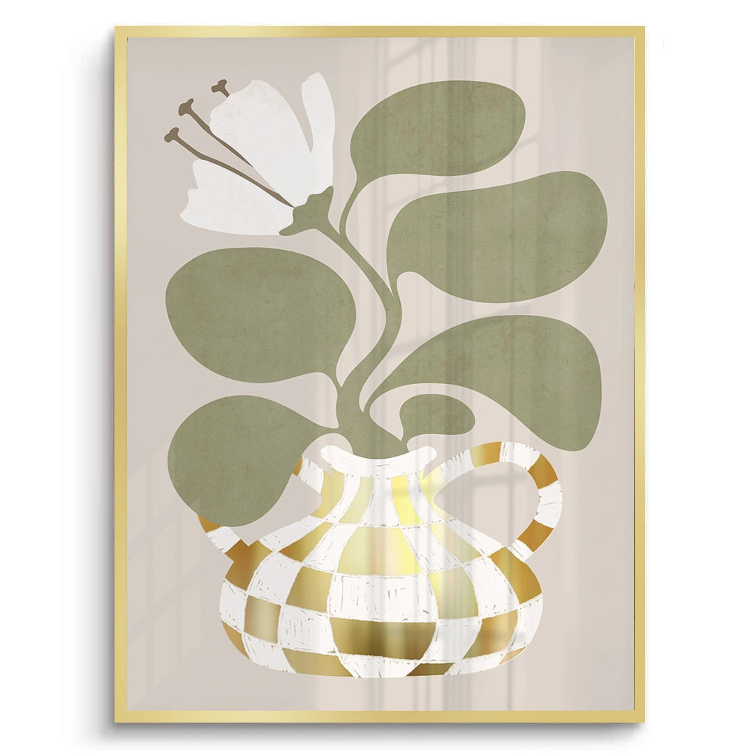 2Gold Checkerboard Vase - Fine Art