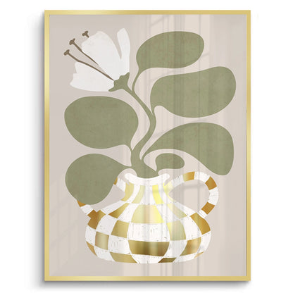 Gold Checkerboard Vase - Fine Art