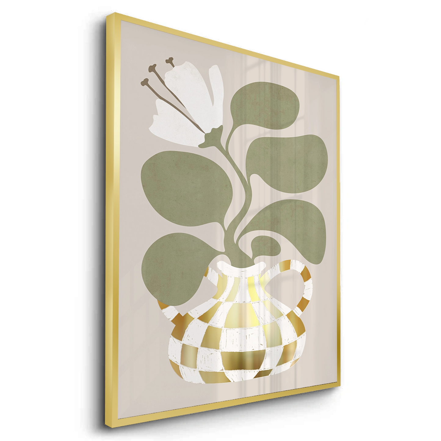 2Gold Checkerboard Vase - Fine Art
