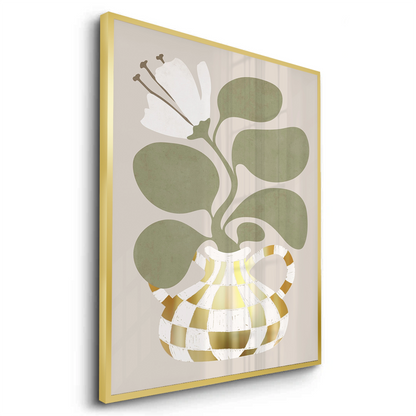 Gold Checkerboard Vase - Fine Art