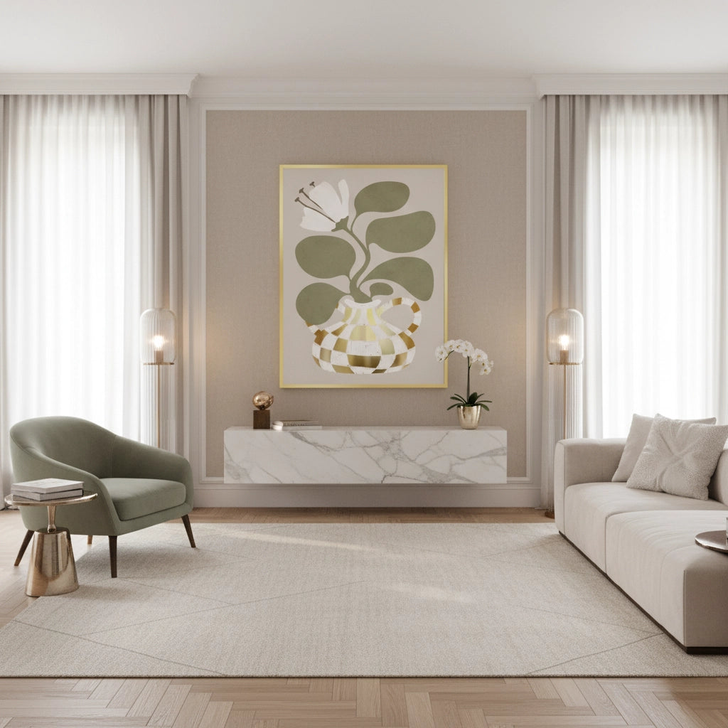 2Gold Checkerboard Vase - Fine Art