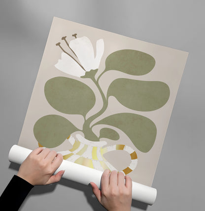 Gold Checkerboard Vase - Poster