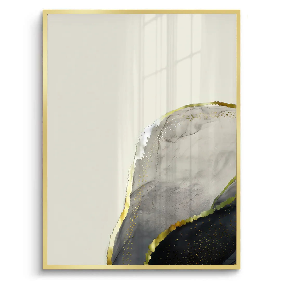 Golden Geode Set of 3 - Fine Art - Jasmineart.ae