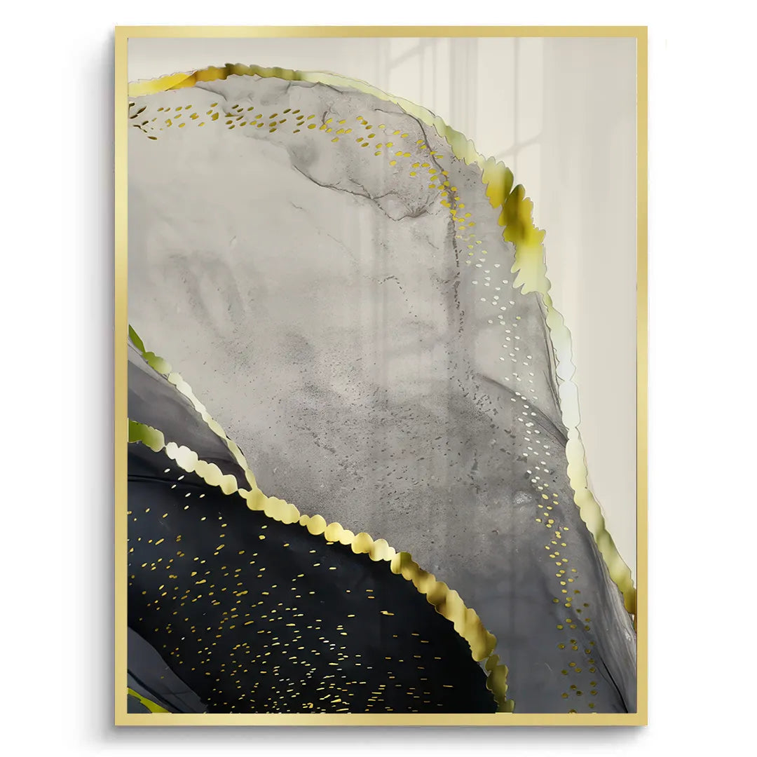 Golden Geode Set of 3 - Fine Art - Jasmineart.ae