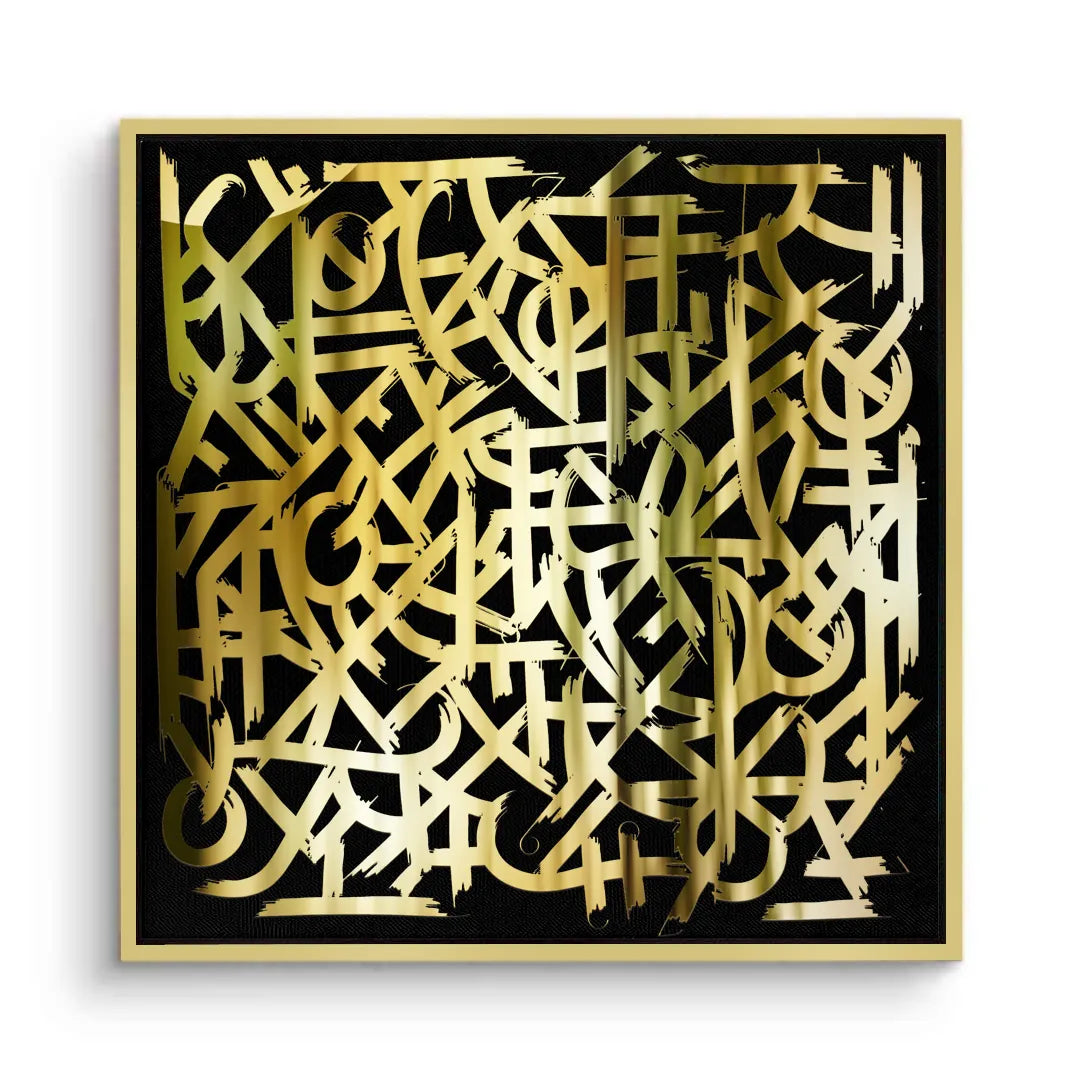 Luxury Gold Abstract - Canvas - Jasmineart.ae