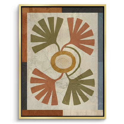 Symmetrical Botanical Radiance Organic Shapes - Canvas