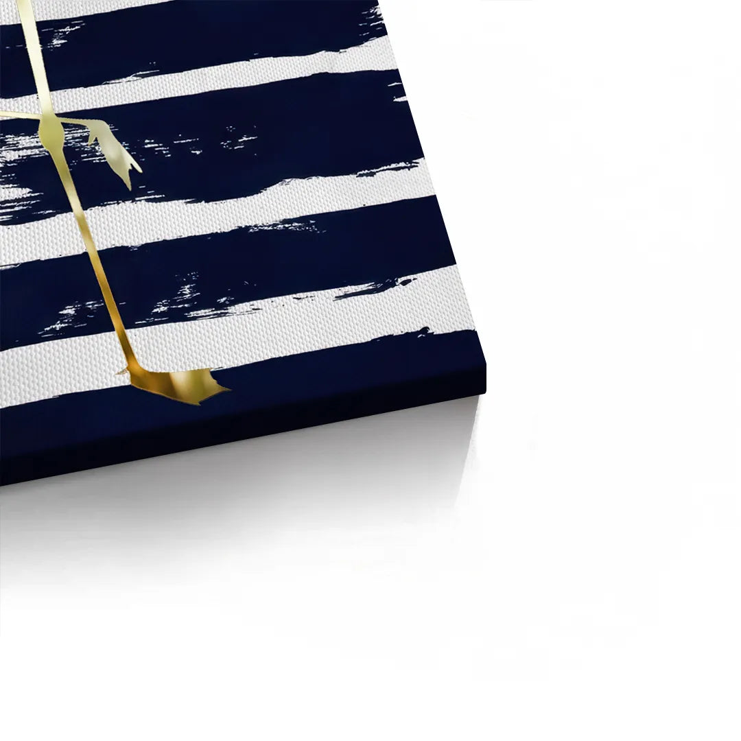 2Gold Flamingo,Navy Blue - Canvas