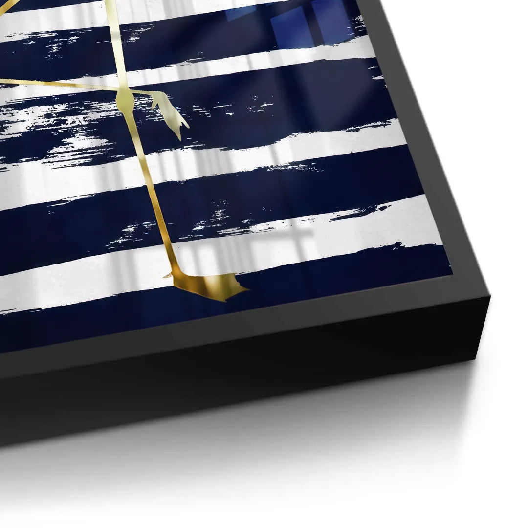 2Gold Flamingo,Navy Blue - Fine Art