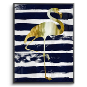 Gold Flamingo,Navy Blue - Fine Art - Jasmineart.ae