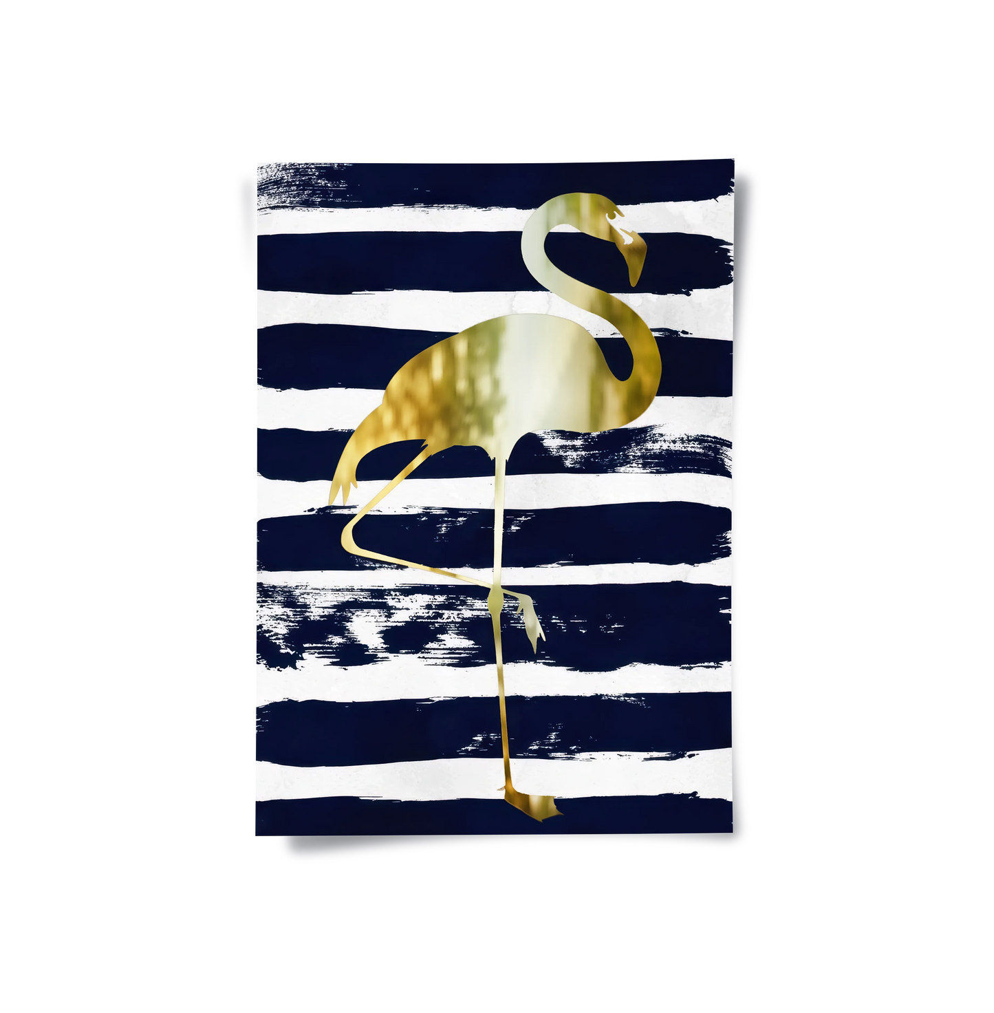 2Gold Flamingo,Navy Blue - Poster