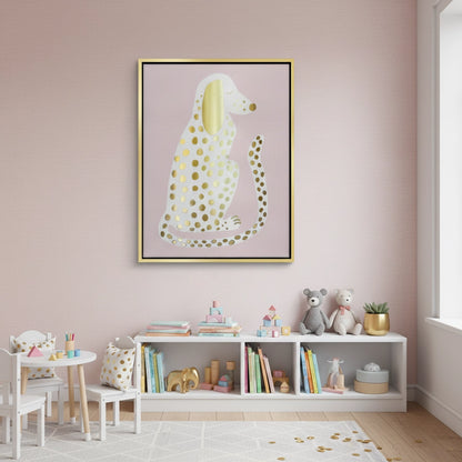 Gold Foil Dalmatian Puppy - Canvas