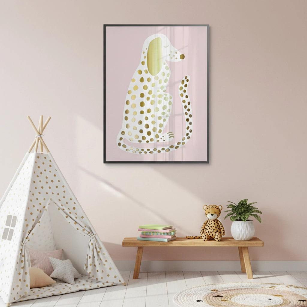 Gold Foil Dalmatian Puppy - Fine Art - Jasmineart.ae