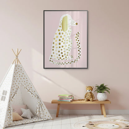 Gold Foil Dalmatian Puppy - Fine Art