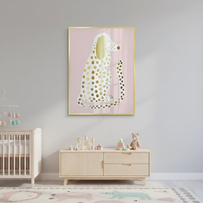 Gold Foil Dalmatian Puppy - Fine Art