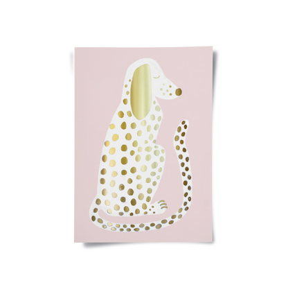Gold Foil Dalmatian Puppy - Poster