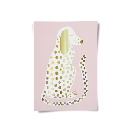 Gold Foil Dalmatian Puppy - Poster
