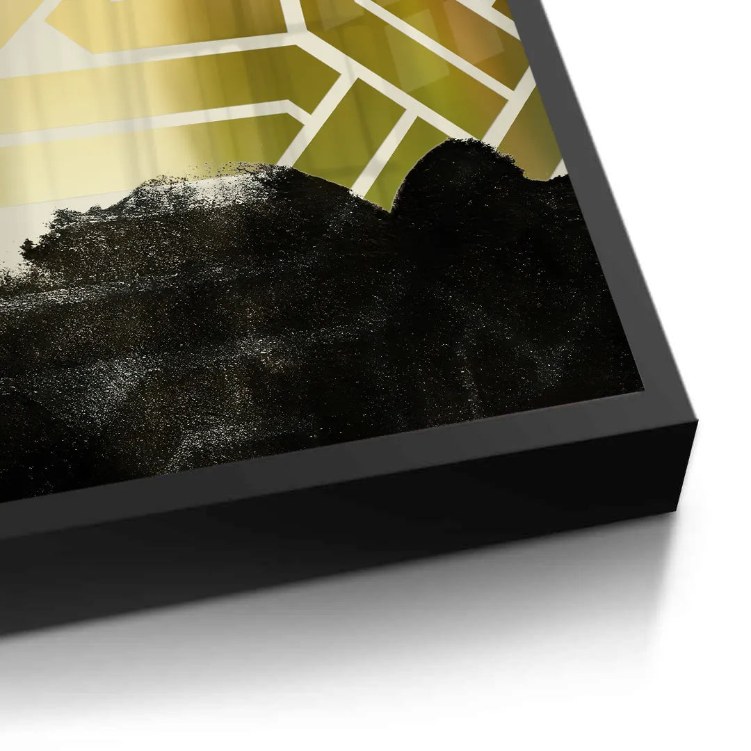 Gold Geometric Abstract - Fine Art - Jasmineart.ae