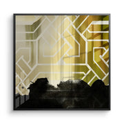 Gold Geometric Abstract - Fine Art - Jasmineart.ae