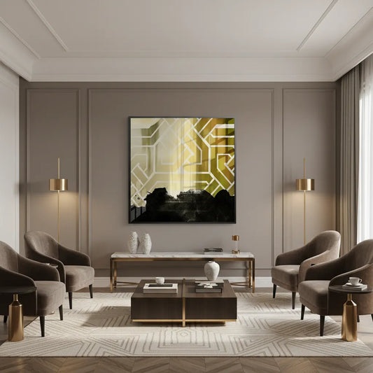 Gold Geometric Abstract - Fine Art