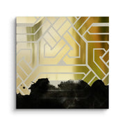 Gold Geometric Abstract  - Canvas - Jasmineart.ae