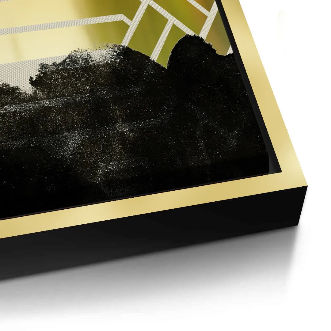 Gold Geometric Abstract  - Canvas - Jasmineart.ae