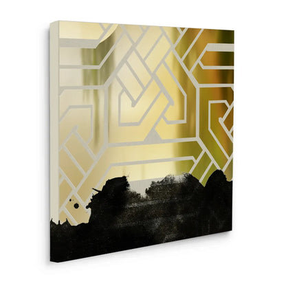 Gold Geometric Abstract  - Canvas