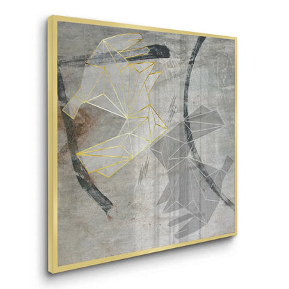 Geometric Gold Rabbit - Fine Art