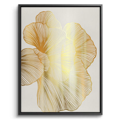 Gold Ginkgo Leaf Set of 2 - Canvas