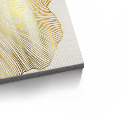 Gold Ginkgo Leaf Set of 2 - Canvas