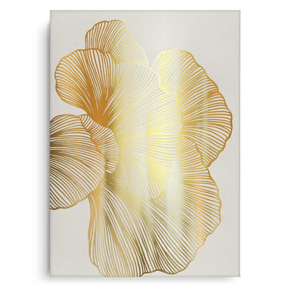 Gold Ginkgo Leaf Set of 2 - Canvas
